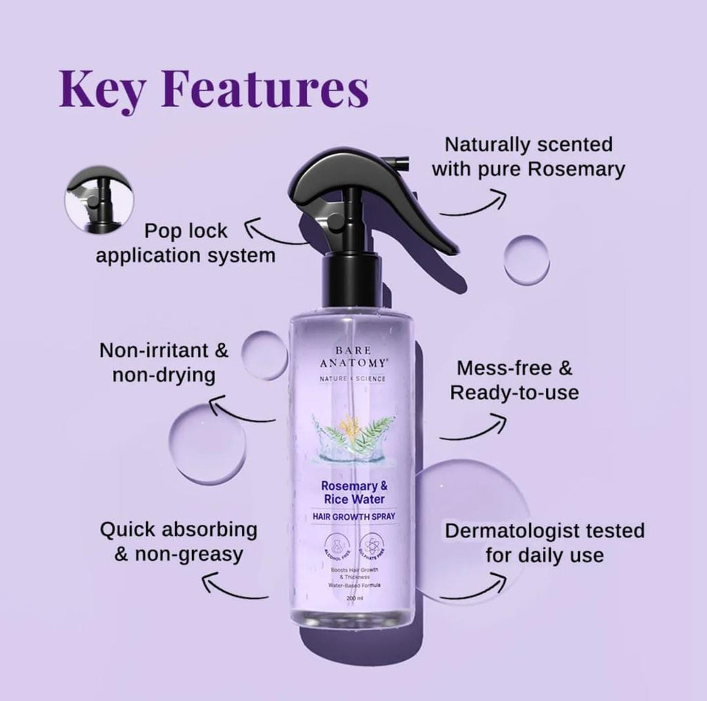 Rose Merry and Rise water hair growth spray