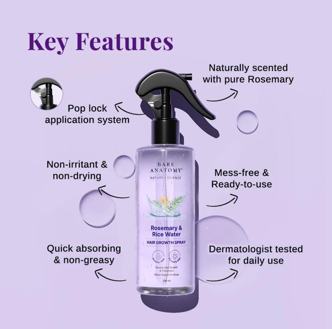 Rose Merry and Rise water hair growth spray