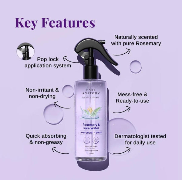 Rose Merry and Rise water hair growth spray