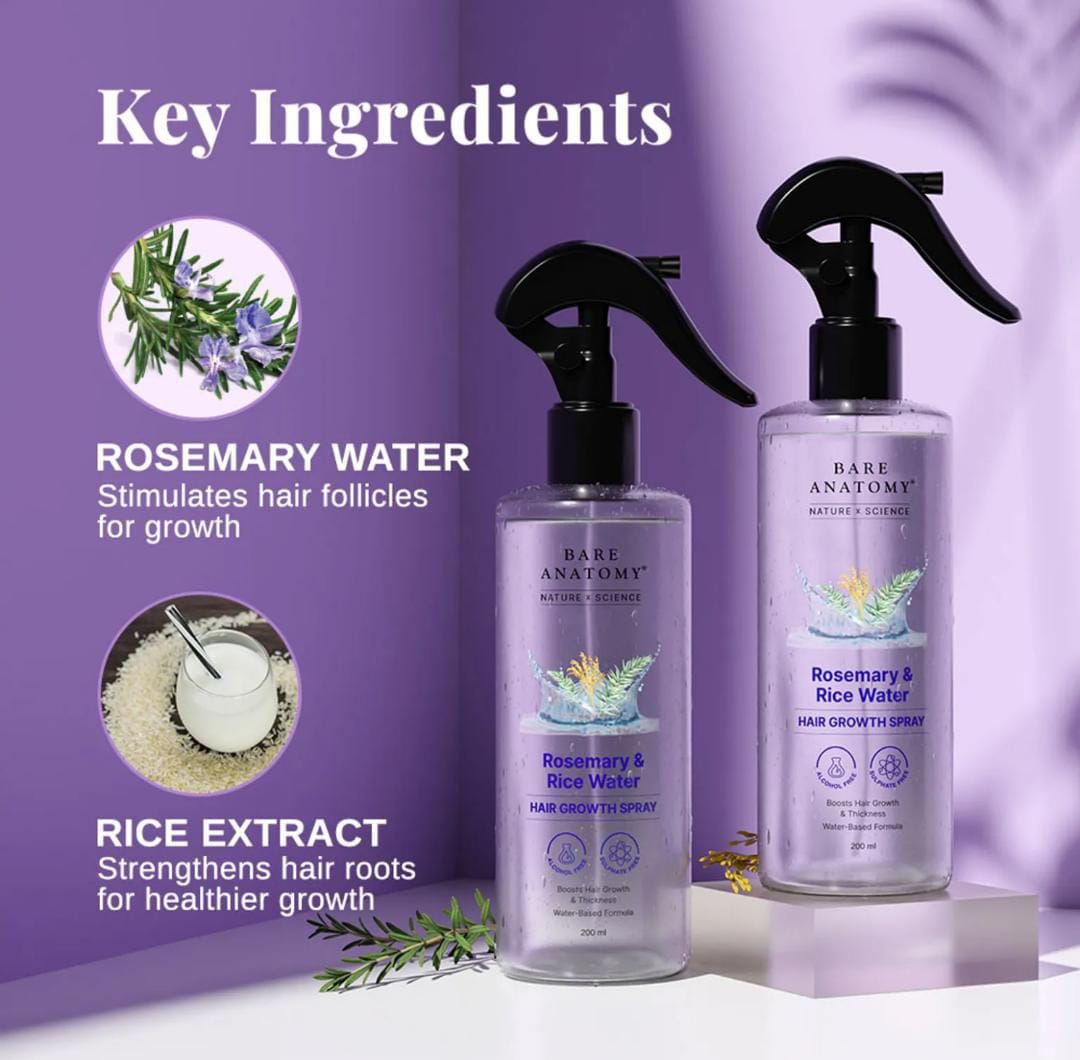 Rose Merry and Rise water hair growth spray